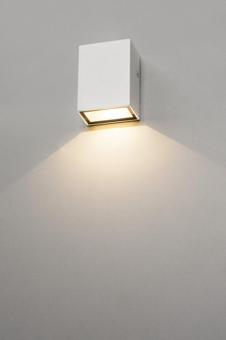 QUAD 1 Wandleuchte, 1x3W, 3000K, IP44, eckig, weiß