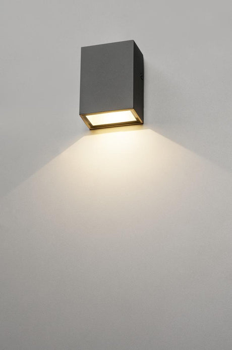 QUAD 1 Wandleuchte, 1x3W, 3000K, IP44, eckig, anthrazit