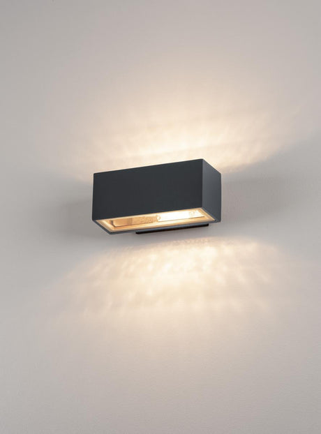 BOX R7S Wandleuchte up-down, max.80W, IP44, eckig, anthrazit