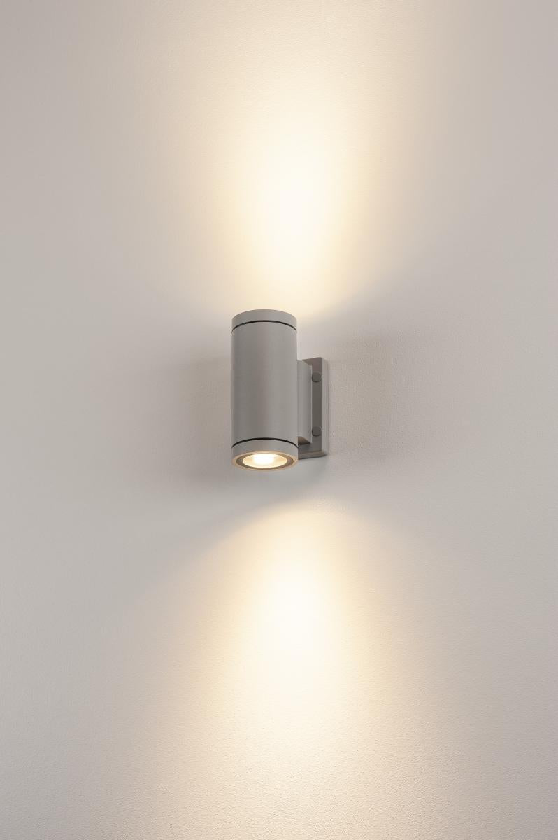 NEW MYRA UP/DOWN Wandl., GU10, max. 2x35W, IP55, silbergrau
