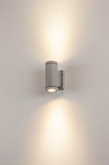 NEW MYRA UP/DOWN Wandl., GU10, max. 2x35W, IP55, silbergrau