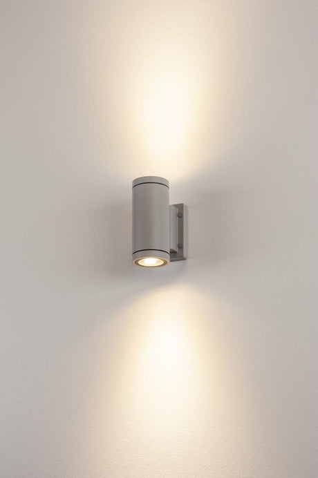 NEW MYRA UP/DOWN Wandl., GU10, max. 2x35W, IP55, silbergrau