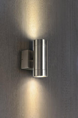 ASTINA STEEL GU10 UP/DOWN Wandl., GU10, 2x35W, Edelstahl 304