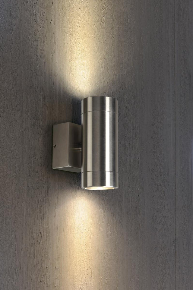 ASTINA STEEL GU10 UP/DOWN Wandl., GU10, 2x35W, Edelstahl 304