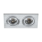 Terni Pro eckig / 2-fach  50W aluminium gebürstet IP20