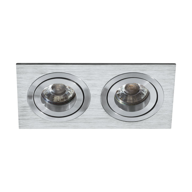 Terni Pro eckig / 2-fach  50W aluminium gebürstet IP20