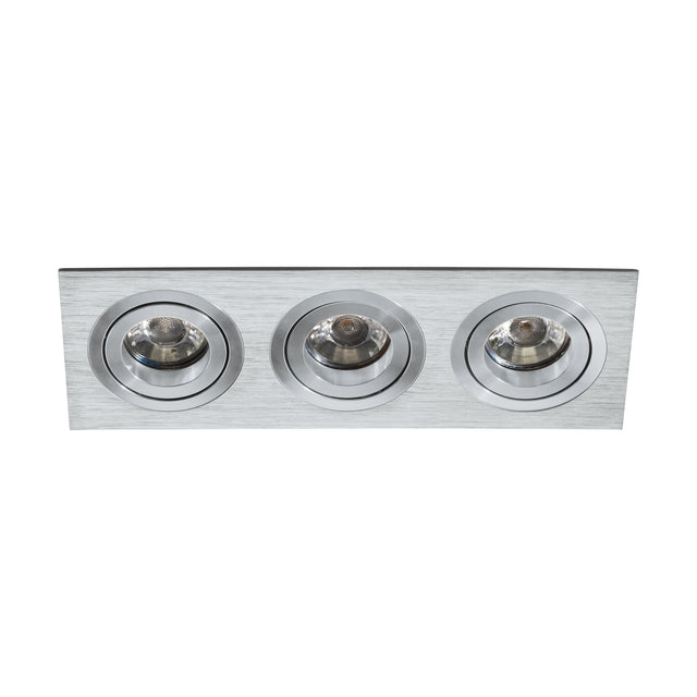 Terni Pro eckig / 3-fach 50W aluminium gebürstet IP20