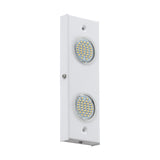Wandleuchte 'Pasteri Pro' 2 x 2,5W weiß glänzend IP20