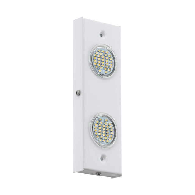 Wandleuchte 'Pasteri Pro' 2 x 2,5W weiß glänzend IP20