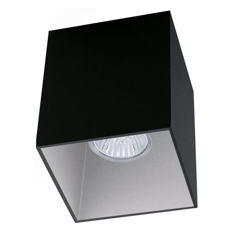 Deckenleuchte "Polasso" eckig 35W schwarz / silber IP20