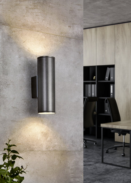 Wandleuchte "Riga" / direkt/indirekt 2x35W anthrazit IP44