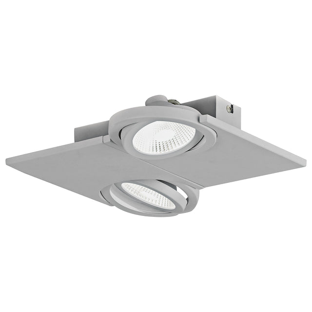 LED Anbauleuchte 'Brea Pro' 2flg. 2x 9W 3000K silber IP20