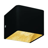 Wandleuchte "Sania 3" 5W 3000K schwarz /blattvergoldet IP20
