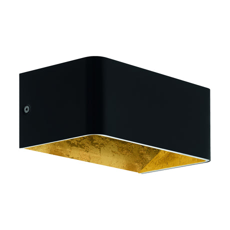 Wandleuchte "Sania 3" 10W 3000K schwarz /blattvergoldet IP20