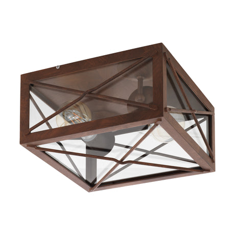 Deckenleuchte 'Gaudesi' 2x 60W braun-antik IP33