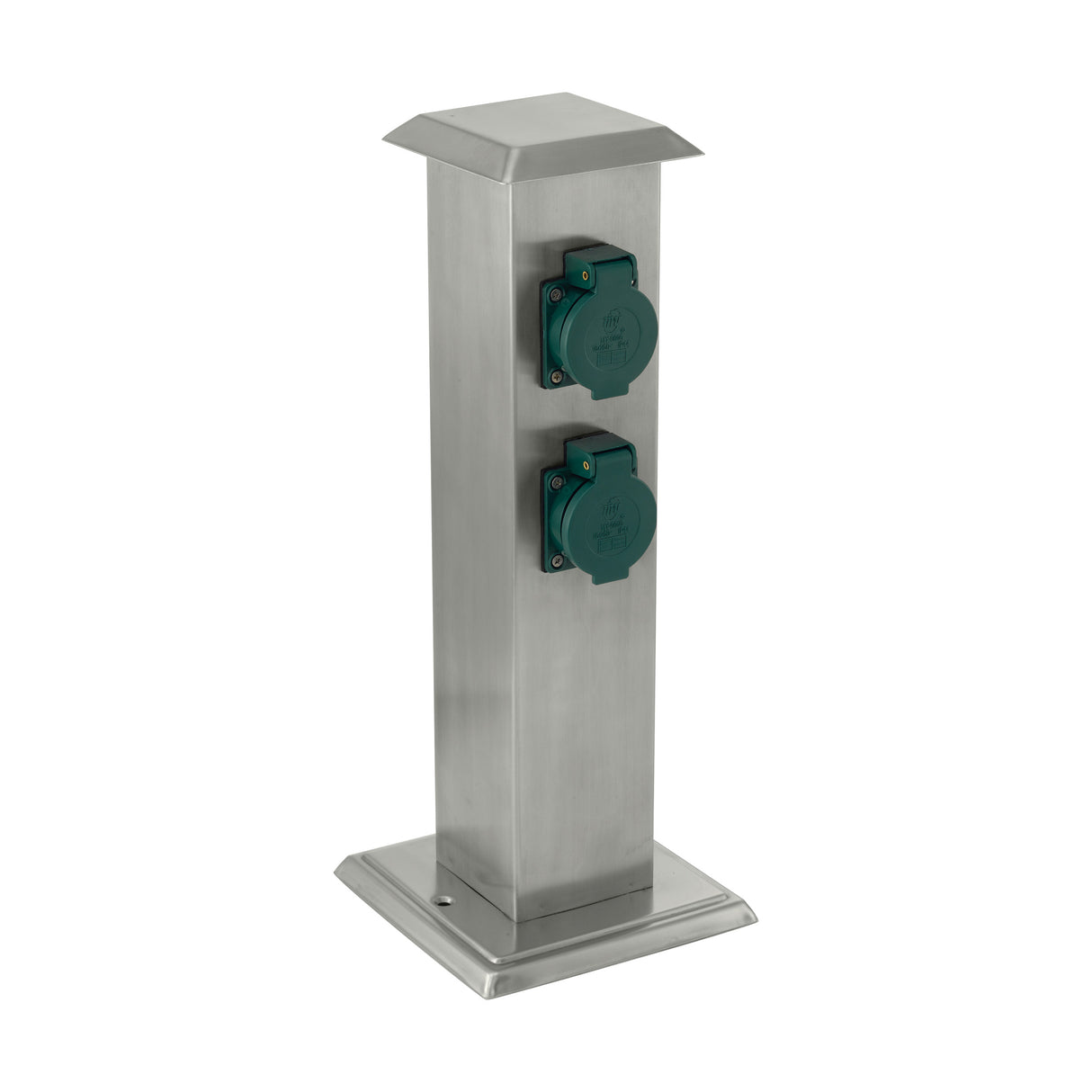 Steckdosensäule Park 4, edelstahl/grün, IP44