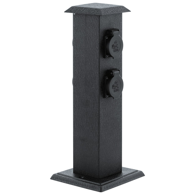 Steckdosensäule Park 4, stahl/schwarz, IP44