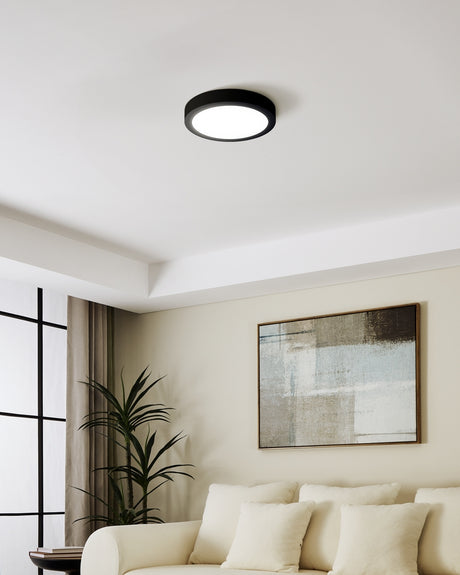LED-DECKENLEUCHTE Ø300 SCHWARZ 'FUEVA PRO'
