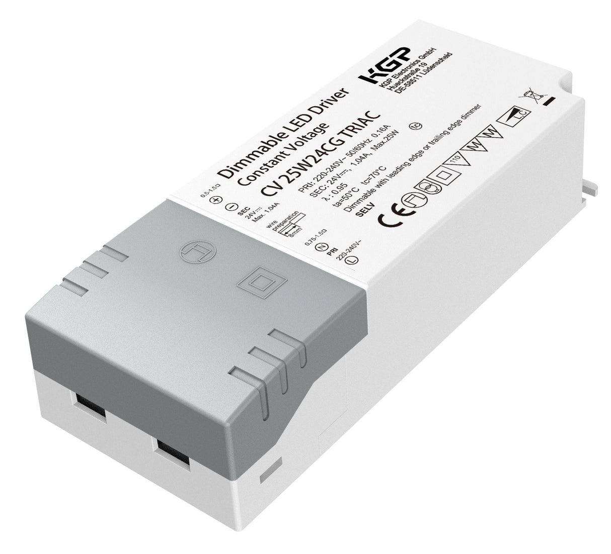 LED-Treiber 25W 24VDC, TRIAC, L=128mm B=52mm H=30mm