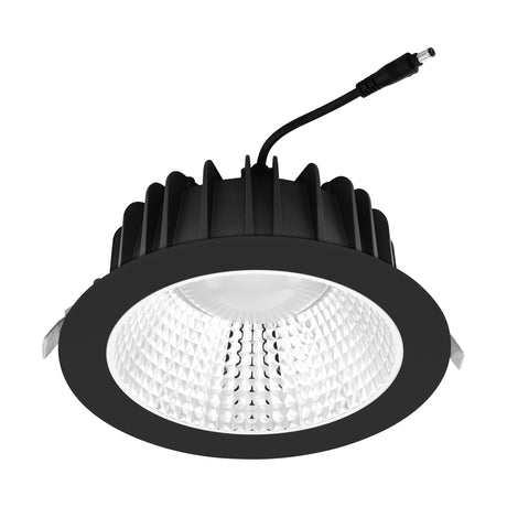 "ERZENI" LED-EINBAULEUCHTE Ø-228 SCHWARZ/ALU
