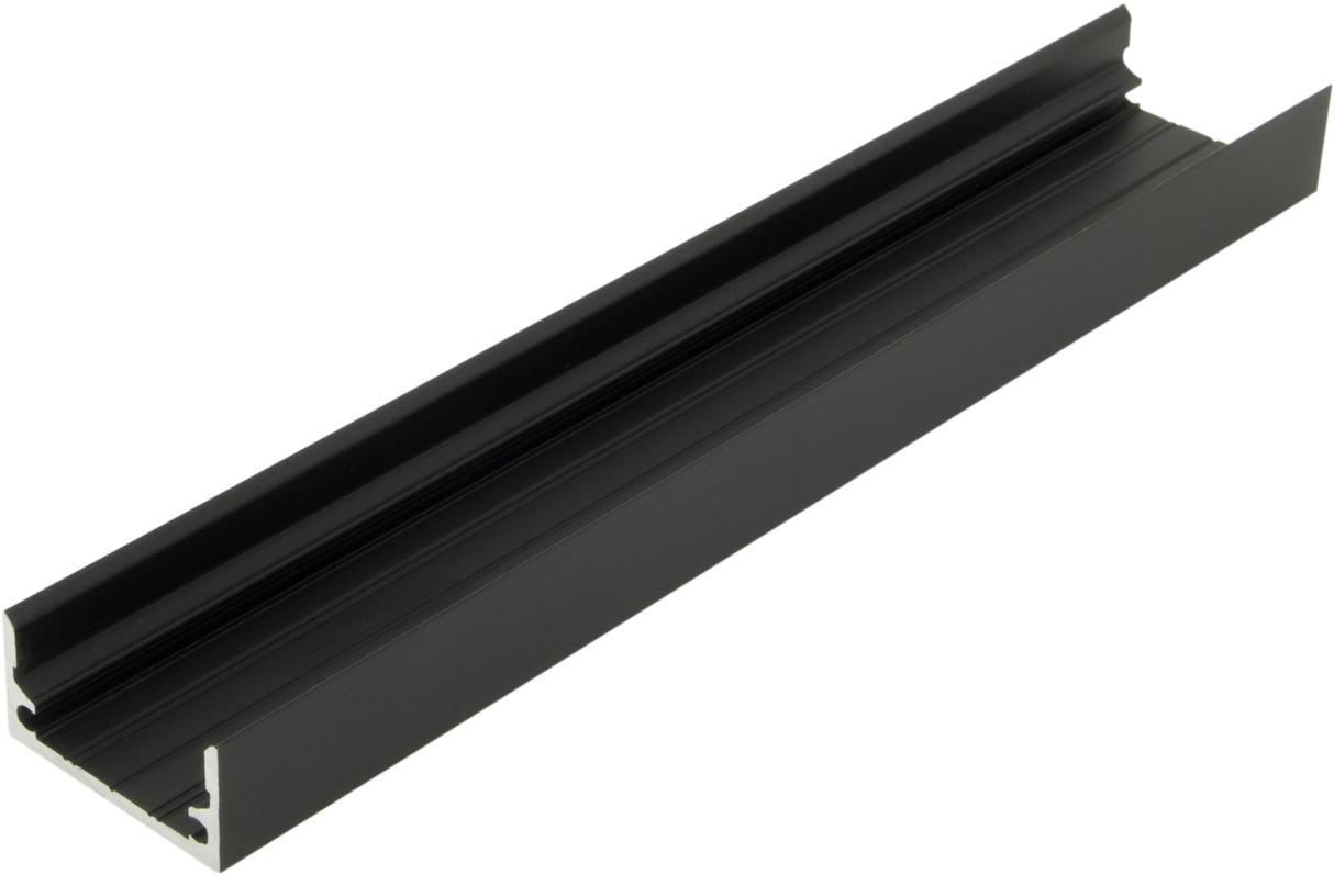 Aluminiumprofil TBF, L-2000mm B-25mm H-12,5mm schwarz