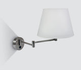 61046/MC GEBÜRSTET CHROME WALL LIGHT 12W E27 WEISS SHADE
