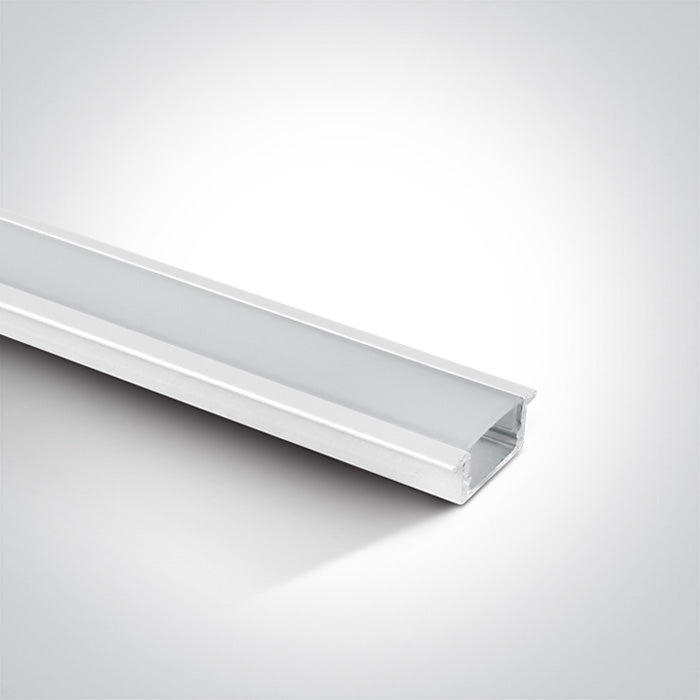 7902R/W WEISS EINBAU PROFIL 2m + PC opal Abdeckung