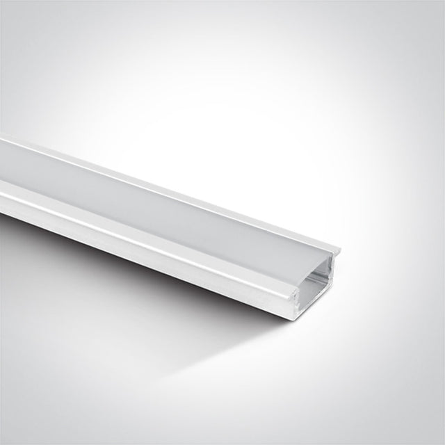 7902R/W WEISS EINBAU PROFIL 2m + PC opal Abdeckung