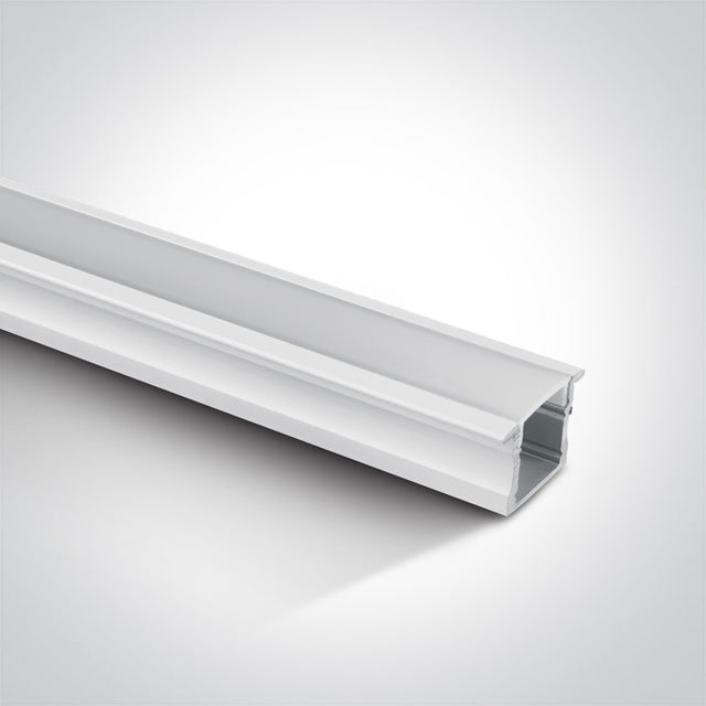 7904R/W WEISS EINBAU PROFIL 2m + PC opal Abdeckung
