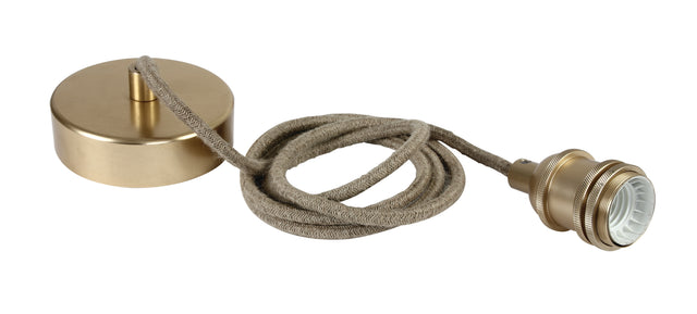0990/BBS GEBÜRSTETES MESSING E27 ROPE WIRE 2m SUSPENSION