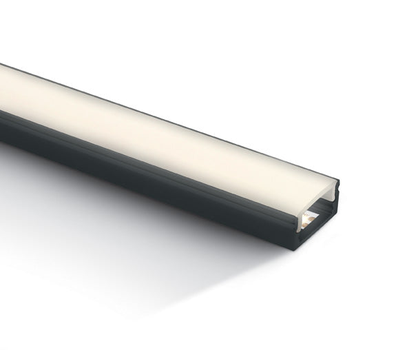 7902/B SCHWARZ PROFIL 2m + PC opal Abdeckung