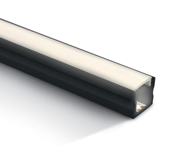 7904/B SCHWARZ PROFIL 2m + PC opal Abdeckung