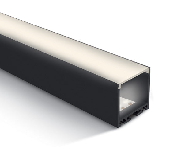 7912/B SCHWARZ PROFIL 2m + PC OPAL Abdeckung