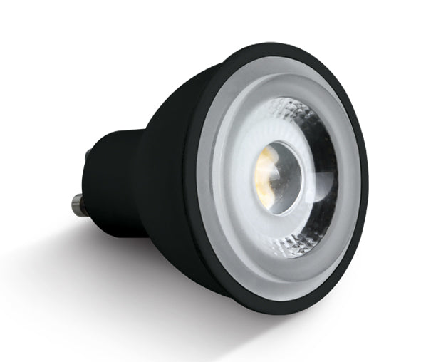 7306CBG/W SCHWARZ COB 6W WW GU10 60° 230V