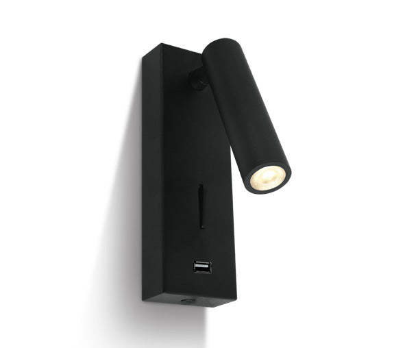 65746A/B/W SCHWARZ SPOT 3W WW IP20 230V USB 2A + TYPE C
