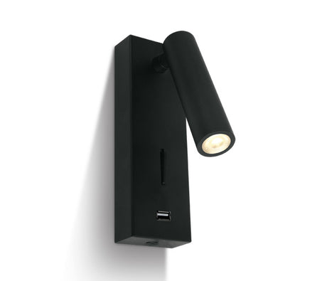 65746A/B/W SCHWARZ SPOT 3W WW IP20 230V USB 2A + TYPE C
