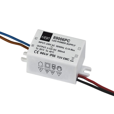 89006PC TREIBER 500mA 1,5-6W IP66 230V