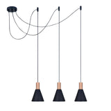 63122B/CU KUPFER SCHWARZ SHADE 10W 3xE27
