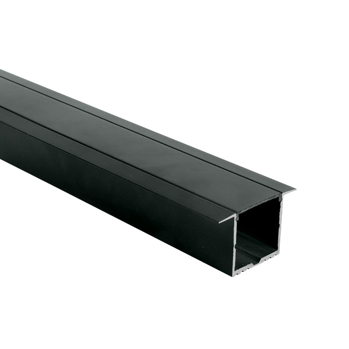 7910R/B/B SCHWARZ EINBAU PROFIL 2m + SCHWARZ PC Abdeckung