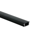 7902R/B/B SCHWARZ EINBAU PROFIL 2m + SCHWARZ PC Abdeckung