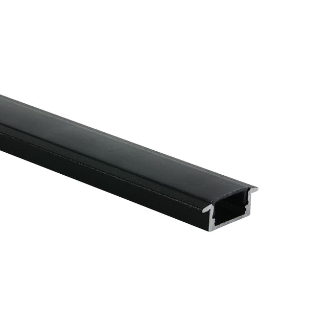 7902R/B/B SCHWARZ EINBAU PROFIL 2m + SCHWARZ PC Abdeckung