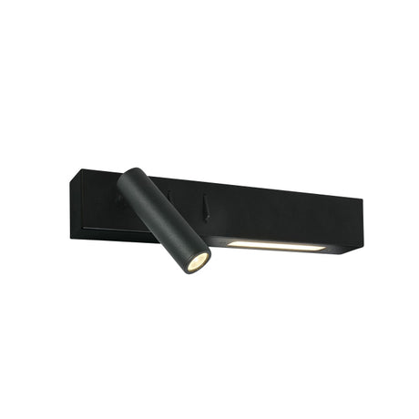 65146/B/W SCHWARZ 3W SPOT + 6W WW WALL LAMP IP20 230V