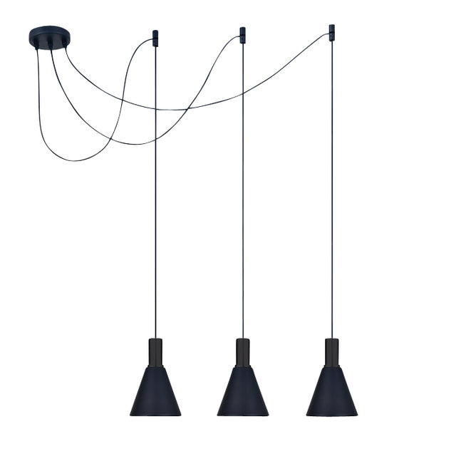 63122B/B SCHWARZ mit SCHWARZ SHADE 10W 3xE27