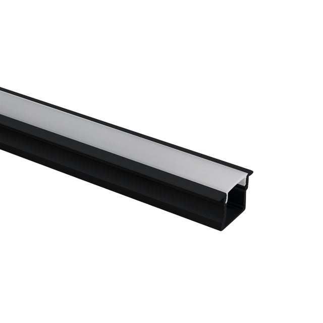 7904R/B SCHWARZ EINBAU PROFIL 2m + PC opal Abdeckung