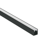 7901/B SCHWARZ PROFIL 2m FÜR 5mm STRIPS + PC OPAL Abdeckung