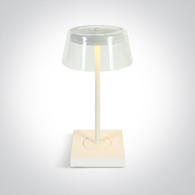61090/W WEISS 2,5W TISCHLAMPE AKKU USB IP65 DIMMBAR