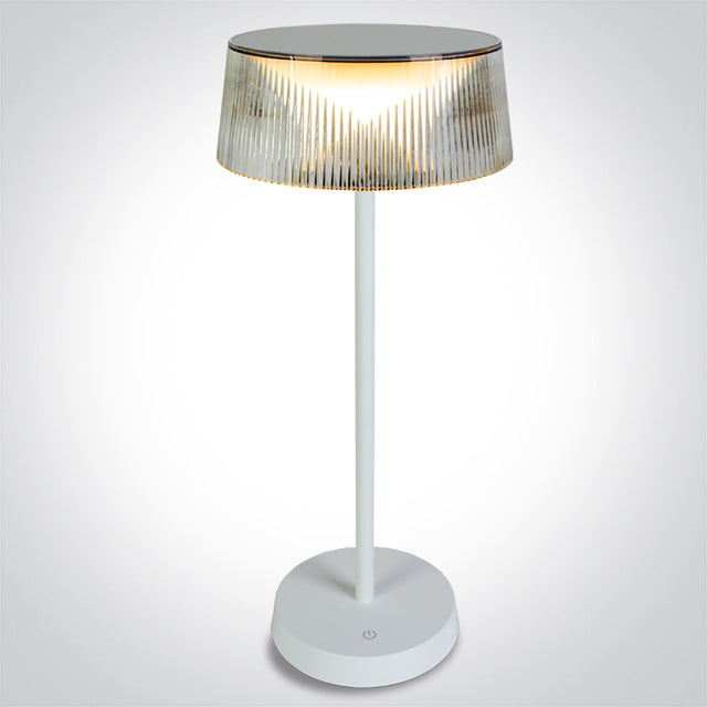 61106/W/W WEISS TISCHLAMPE 2W WW IP44 USB AKKU DIMMBAR