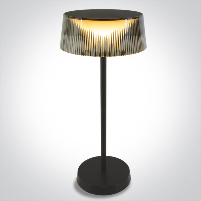 61106/B/W SCHWARZ TISCHLAMPE 2W WW IP44 USB AKKU DIMMBAR