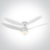 6306/W/V WEISS ABS ROD FAN 40W LED 22W CCTV IP20 230V