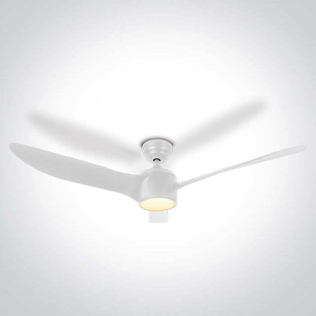 6306/W/V WEISS ABS ROD FAN 40W LED 22W CCTV IP20 230V